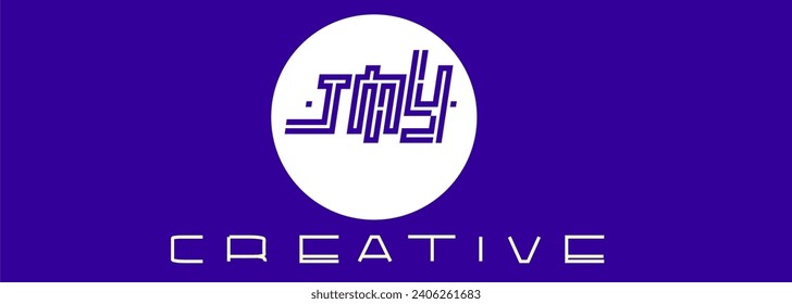 Logo Jmy 3 letras iniciales de círculo fuente abstracta creativa icono de identidad vectorial plantilla