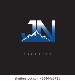 JN Creative Mountain Logo Bold Gradient Letter mark Branding Design for Business Outdoor Brands