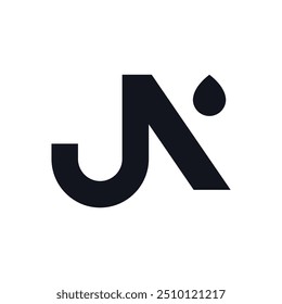 JN Drop Plantilla de diseño de logotipo. Logotipo de la letra JN para la fontanería, la construcción o cualquier negocio relacionado con la casa