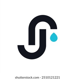 JN Drop Plantilla de diseño de logotipo. Logotipo de la letra JN para la fontanería, la construcción o cualquier negocio relacionado con la casa