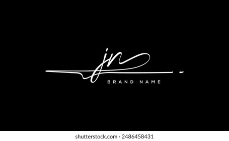 JN etter beauty handwriting vector logo. 
