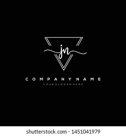 JN handwriting initial logo template vector.