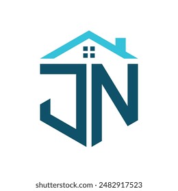 JN House Logo Design Template. Letter JN Logo for Real Estate, Construction or any House Related Business