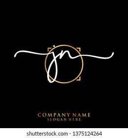 JN Initial handwriting logo template