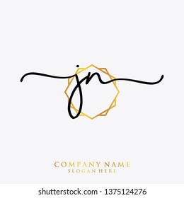 JN Initial handwriting logo template