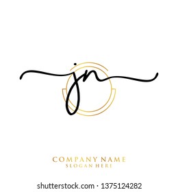 JN Initial handwriting logo template