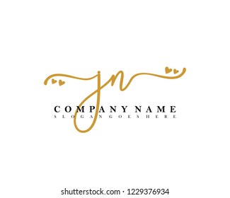 JN Initial handwriting logo vector