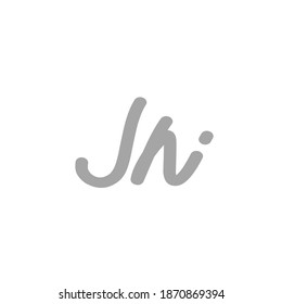 JN initial handwriting monogram logo