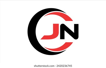 JN initial letter creative circle icon swoosh logo design vector. monogram, lettermark, circle, calligraphy, symbol, emblem, elegant, abstract, wordmark, sign, art, typography, icon, minimal, premium