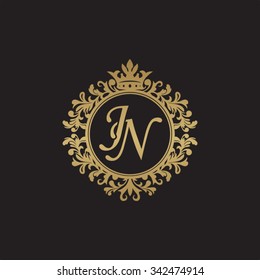 JN initial luxury ornament monogram logo