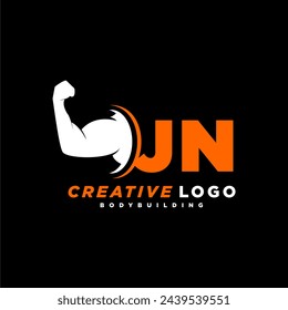 JN initial monogram for fitnes or gym logo with creative style design