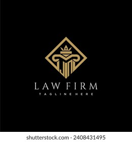 JN initial monogram logo for lawfirm with pillar in creative square design