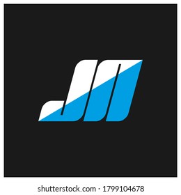 JN letter logo design on black background. JN creative initials letter logo concept. jn icon design. JN white and blue letter icon design on black background. J N