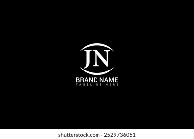 JN letter logo design on black background. JN creative initials letter logo concept. JN unique design