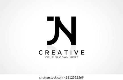 JN Letter Logo Design Vector Template. Alphabet Initial Letter JN Logo Design With Glossy Reflection Business Illustration.