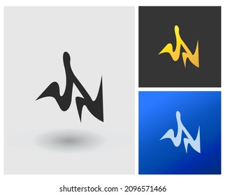 idea monográfica de diseño de logotipo vectorial de forma de letra JN