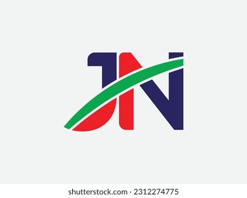  jn logo design vector icon. letter mark jn logo monogram jn minimalist logo