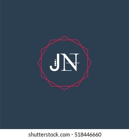 jn logo initial Letter, Abstract Polygonal Background Logo, design for Corporate Business Identity,flat icon, Alphabet letter