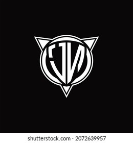 JN Logo monogram isolated with circle shape and three arrow design template