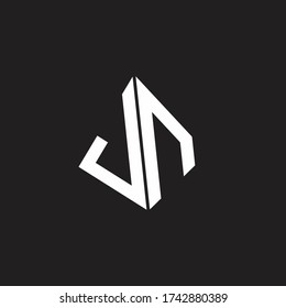 JN Logo monogram with standout triangle shape ribbon design template