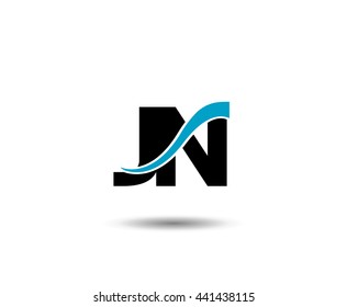 JN Logo. Vector Graphic Branding Letter Element
