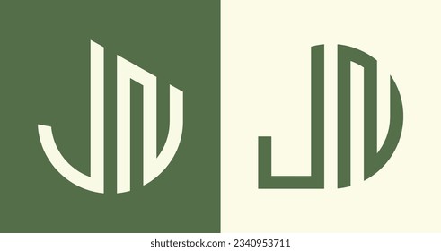 JN modern initial letter logo design vector bundle. It will be suitable for which company or brand name start those initial.