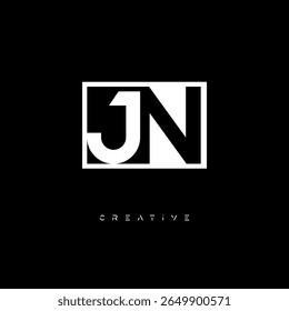 JN Negative Space Monogram – Minimalist Black and White Letter mark Logo for Creative Branding, Fashion Identity and Modern Design Concepts
