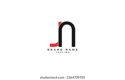 JN, NJ, Abstract initial monogram letter alphabet logo design