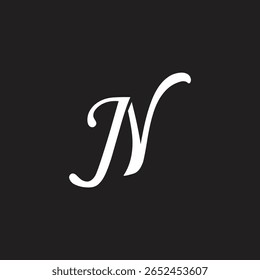 JN or NJ initial logo design trendy vector.