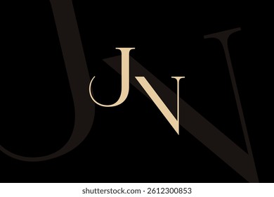 JN or NJ letter logo icon design. Classic style luxury initials monogram.