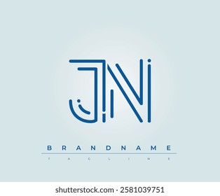 JN Technology Letter Logo Template. This tech letter logo is a graphic mark that uses letters to represent a technology company.
