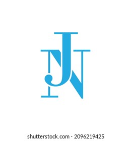 JN Unique abstract geometric vector logo design.
