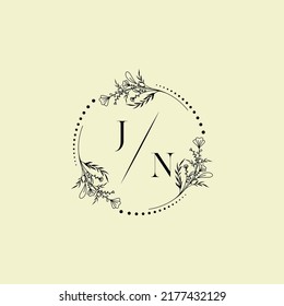 JN wedding initial logo letters in high quality professional design that will print well across any print media