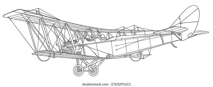 JN-4D Jenny Design Vector Line art simple black and white