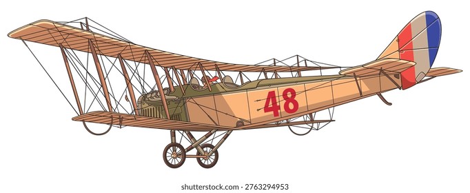 JN-4D Jenny  Flat Design Vector Color