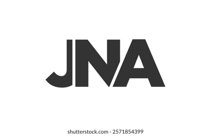 JNA logo design template with strong and modern bold text. Initial based vector logotype featuring simple and minimal typography. Trendy company identity ideal for businesses brand presence.