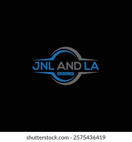 JNL AND LA modern typography circle shape logo vector illustration.