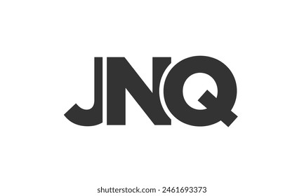 JNQ logo design template with strong and modern bold text. Initial based vector logotype featuring simple and minimal typography. Trendy company identity ideal for businesses brand presence.