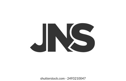 JNS logo design template with strong and modern bold text. Initial based vector logotype featuring simple and minimal typography. Trendy company identity ideal for businesses brand presence.