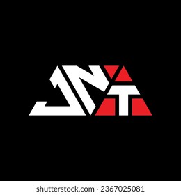 JNT triangle letter logo design with triangle shape. JNT triangle logo design monogram. JNT triangle vector logo template with red color. JNT triangular logo Simple, Elegant, and Luxurious design.