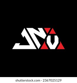 JNV triangle letter logo design with triangle shape. JNV triangle logo design monogram. JNV triangle vector logo template with red color. JNV triangular logo Simple, Elegant, and Luxurious design.