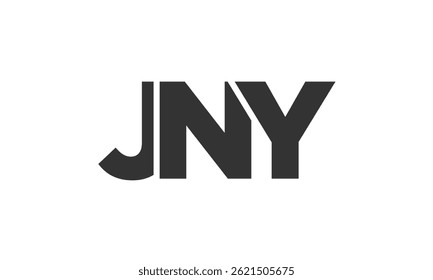 JNY logo design template with strong and modern bold text. Initial based vector logotype featuring simple and minimal typography. Trendy company identity ideal for businesses brand presence.