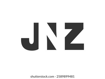 JNZ logo design. Initial letter J N Z bold font style for tech startups, consulting, corporate branding. Creative company name, headlines typography identity, trendy logotype. Vector illustration.