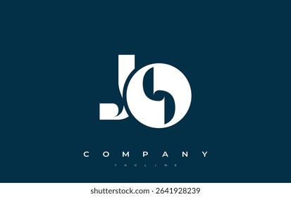 JO Abstract Geometric Logo Design. Modern and elegant logo design with simplistic typography elements, showcasing branding excellence.