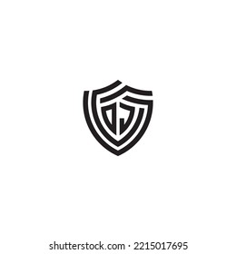 JO abstract line shield concept in high quality professional design that will print well across any print media