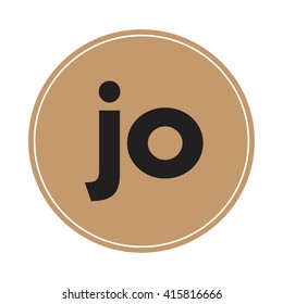 jo brown letters ,abstract background logo, design identity in circle, alphabet letter