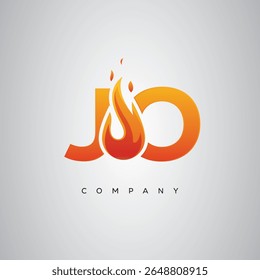 JO Creative Fire Letter Logo Design