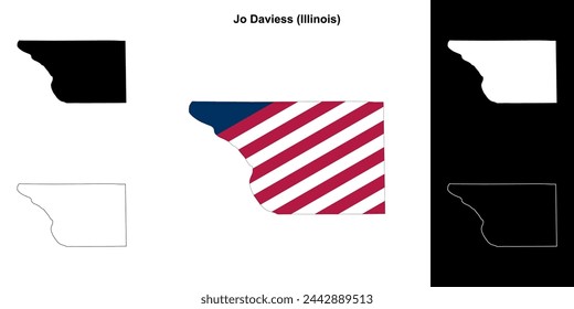 Jo Daviess county (Illinois) outline map set