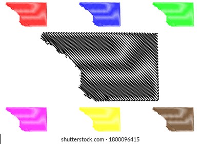 Jo Daviess County, Illinois (U.S. county, United States of America, USA, U.S., US) map vector illustration, scribble sketch Jo Daviess map