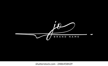 JO etter beauty handwriting vector logo. 
